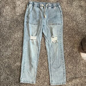 Light Blue Distressed womens Jeans